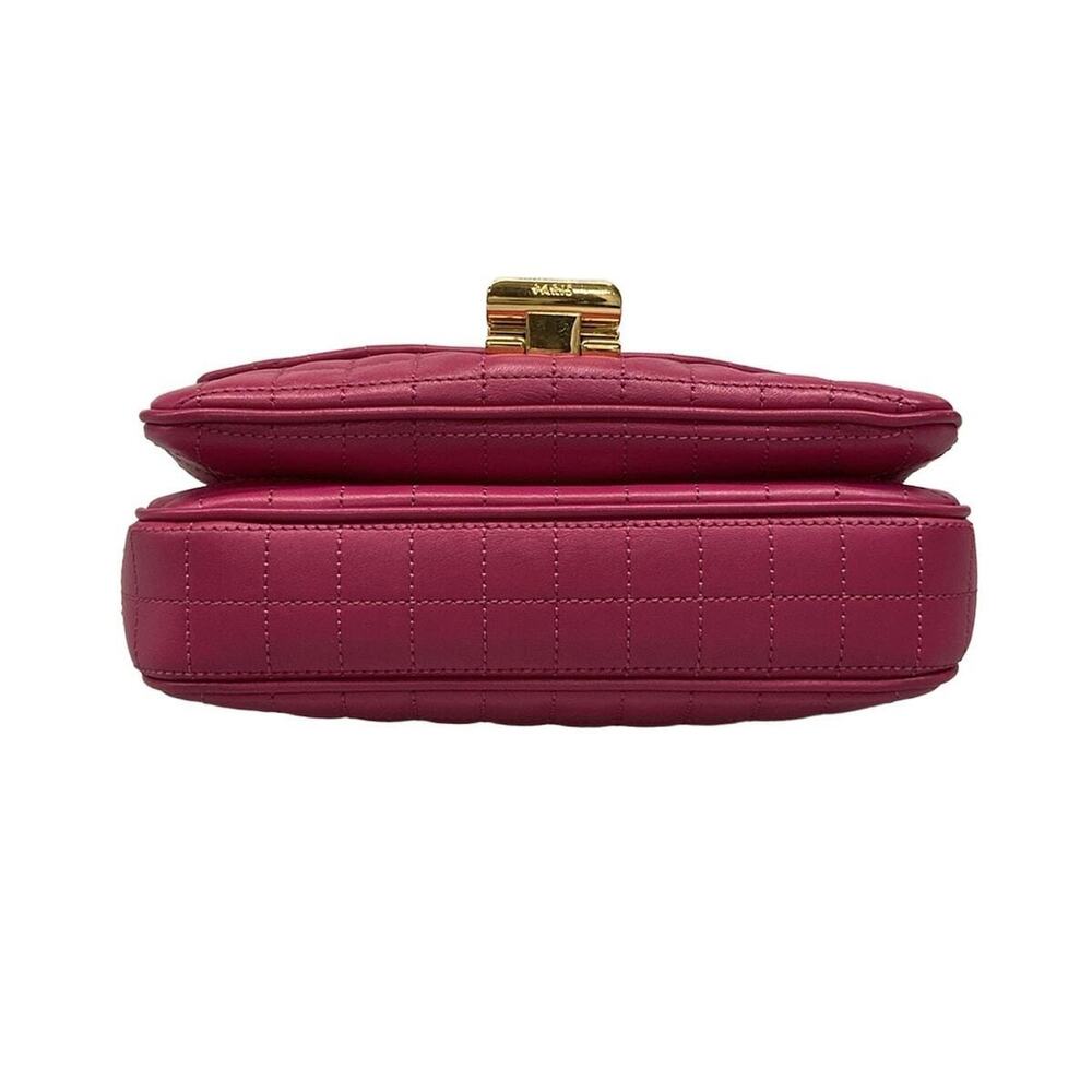 CELINE Shoulder Bag Quilted Chain Pink Leather - Picture 5 of 7